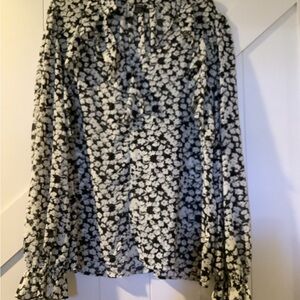 SHEIN Black and White Floral Skirt